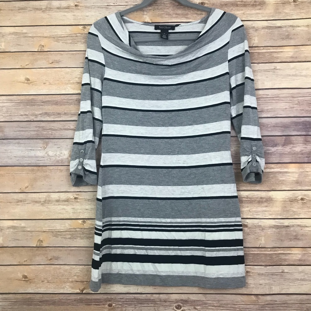 WHBM Cowl Neck Striped Tunic Size XS